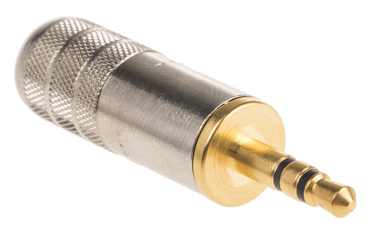 Switchcraft Jack Connector 3.5 mm Cable Male 1 Stereo, 4A Solder