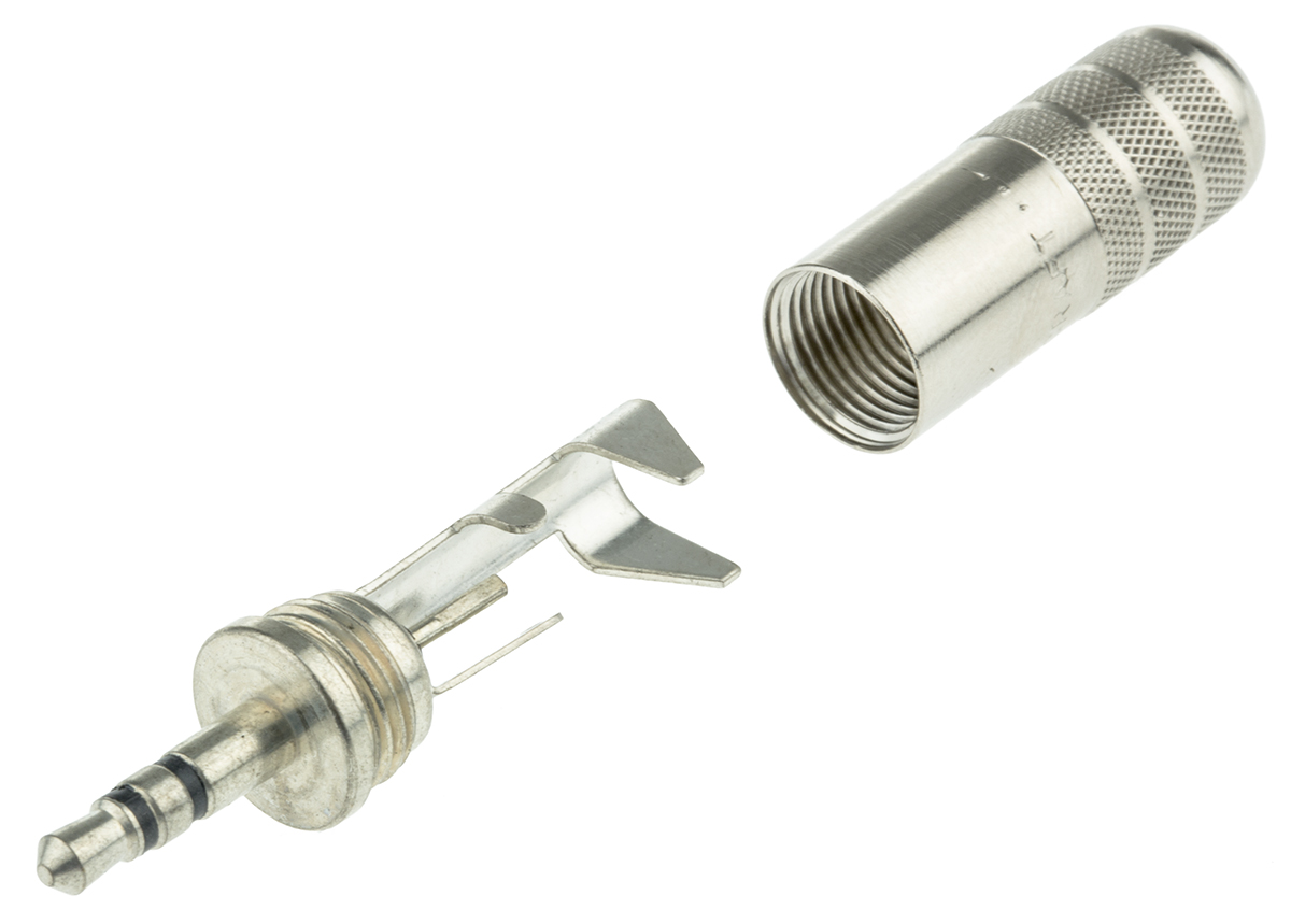 Switchcraft Jack Connector 3.5 mm Cable Male 1 Stereo, 4A Solder