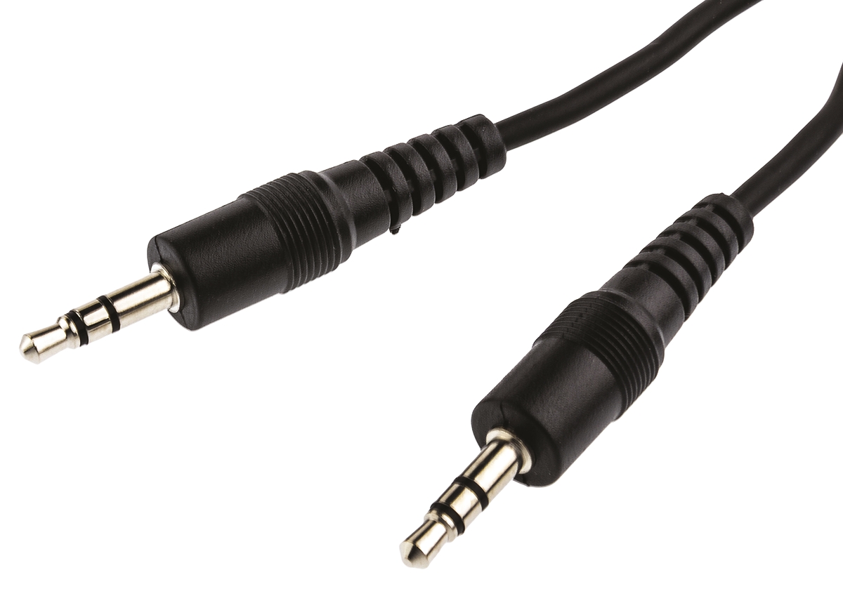 35hr07235x Switchcraft Male 3.5 mm Stereo Jack to Male 3.5 mm Stereo Jack Auxiliary Cable, Black, 1.8 m 35HR07235X