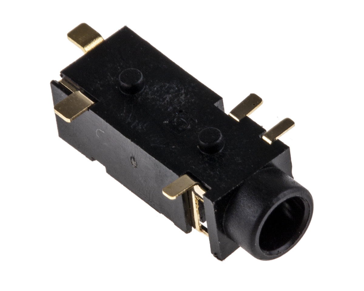 Switchcraft Jack Connector 3.5 mm Surface Mount Female 1 Stereo, 3A Solder