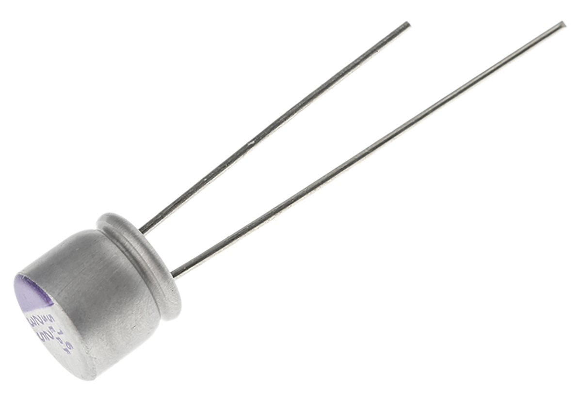 Panasonic 22 μF Through Hole Polymer Capacitor, 35V dc