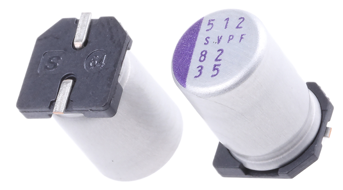 Panasonic 82 μF Surface Mount Polymer Capacitor, 35V dc
