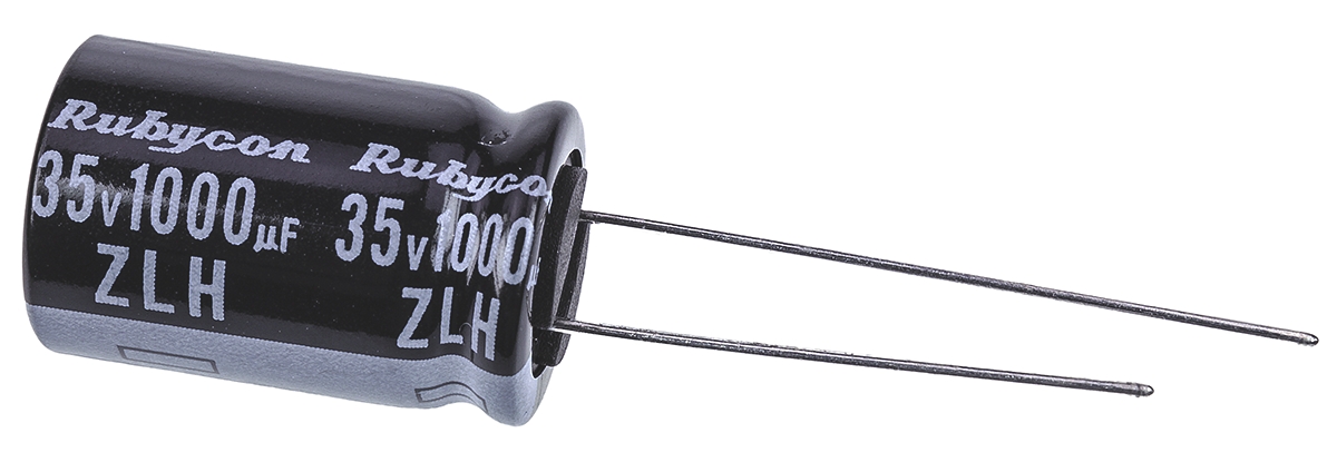Rubycon 1000 μF Capacitor 35V dc, Through Hole