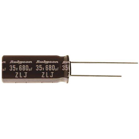 Rubycon 47 μF Capacitor 35V dc, Radial, Through Hole - 35ZLJ47M5X11 PC Pin
