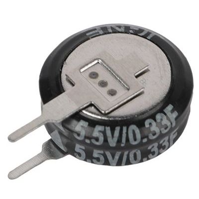 RS PRO 0.33 F Supercapacitor -20 to 80 % Tolerance, EDLC Goldcap 5.5V dc, Through Hole