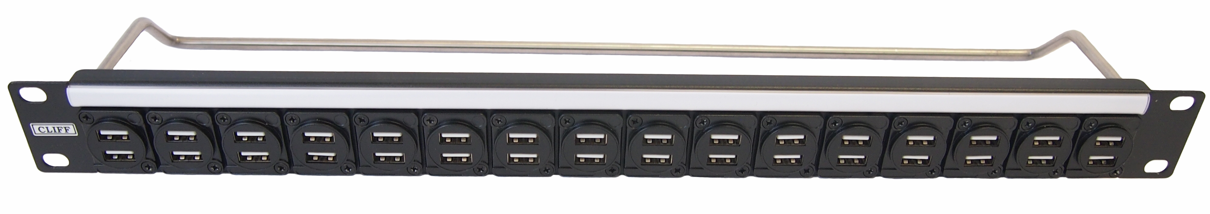 RS PRO USB AV Patch Panel 16 Port Patch Panel, 1 U Rack Height