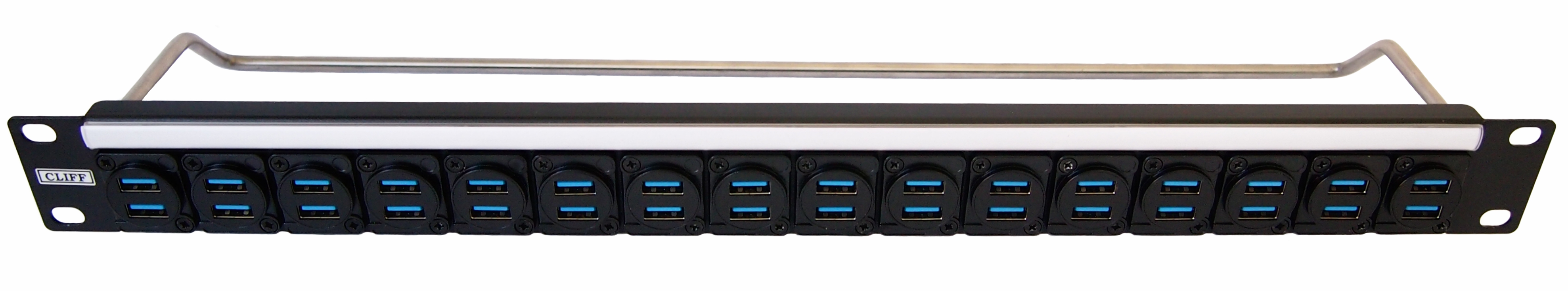 RS PRO USB AV Patch Panel 16 Port Patch Panel, 1 U Rack Height