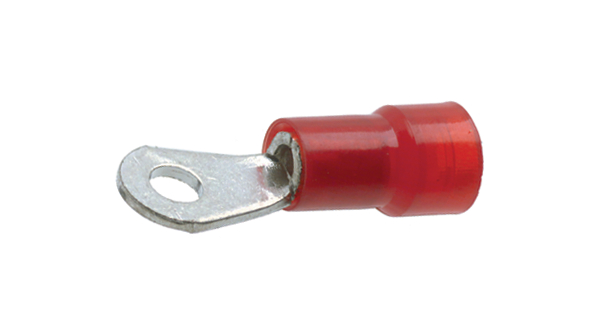 Vogt Insulated Ring Terminal, M3 Stud Size 22 AWG 10 AWG Wire Size, Red