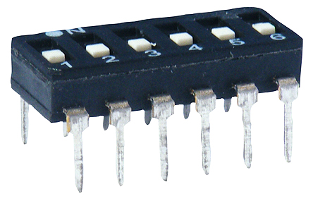 KNITTER-SWITCH 8 Way PCB DIP Switch 8PST, Raised Actuator