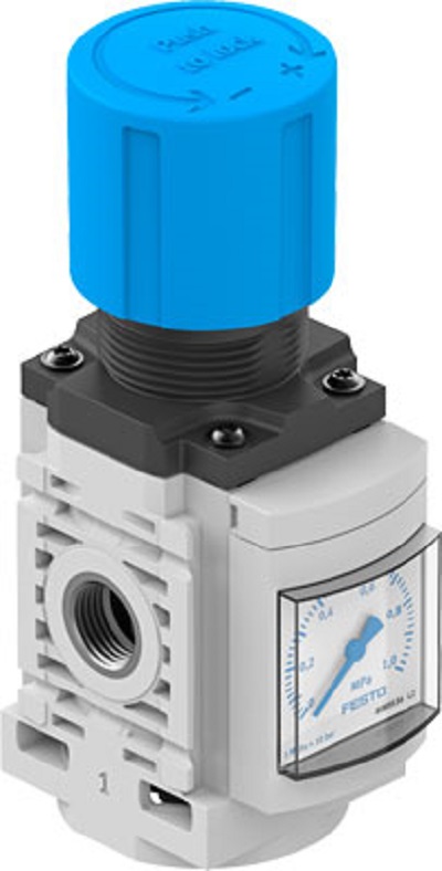 Festo G 1/4 Pneumatic Regulator - 0.1MPa to 1MPa, 1/4 in, 10bar max. input, 8099359