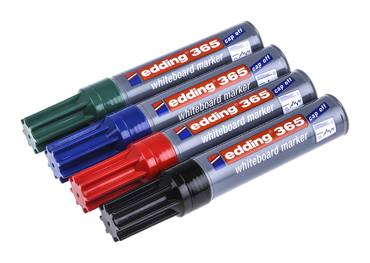 Edding White Board Pen, 4 Assorted, 2 to 7 mm Tip Size