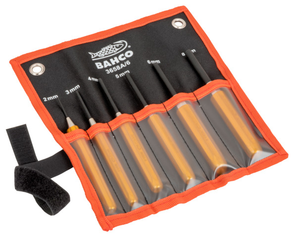 Bahco 6-Piece Punch Set, Drift Punch, 8mm Shank, 150 mm Overall