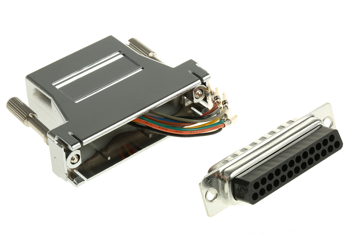RS PRO D-Sub Adapter 25-Way D-Sub to Male Male RJ45 Female Female