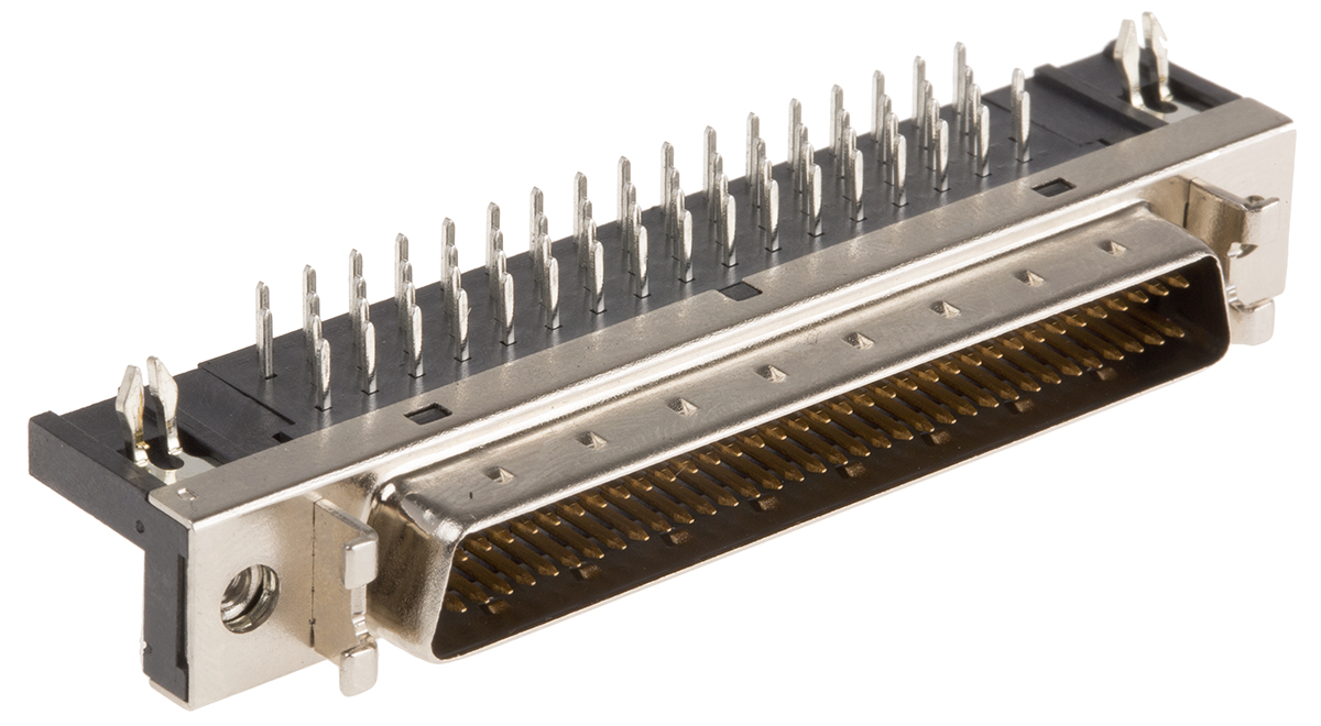 MH Connectors, SCSI 68 Way Male Right Angle Through Hole SCSI Connector 2.54 mm Pitch, Solder