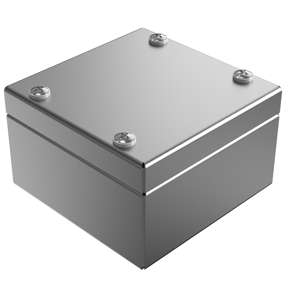 Rose Stainless Steel Enclosures Series Stainless Steel Wall Box, IP66, ATEX, IECEx, 100 mm x 100 mm x 61 mm