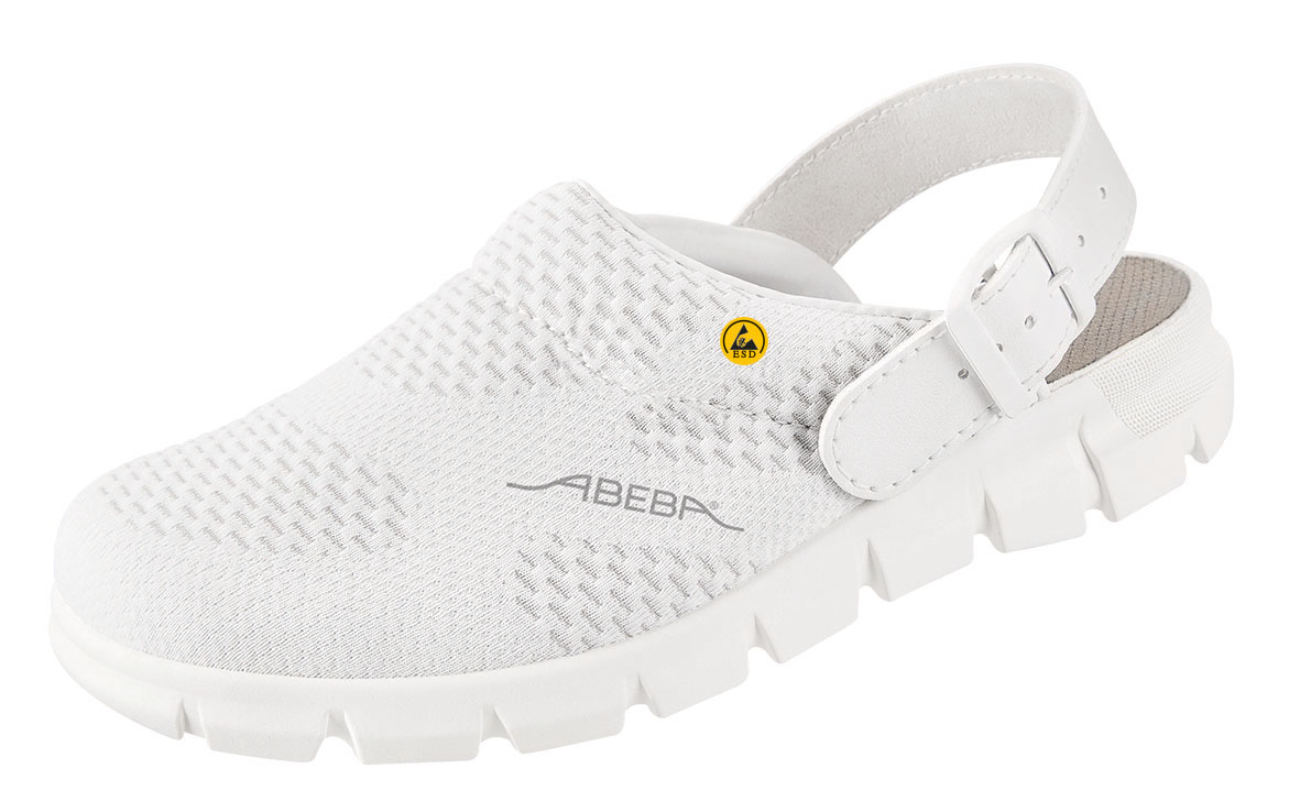 Abeba 37329 Unisex White Clog, UK 2, EU 35