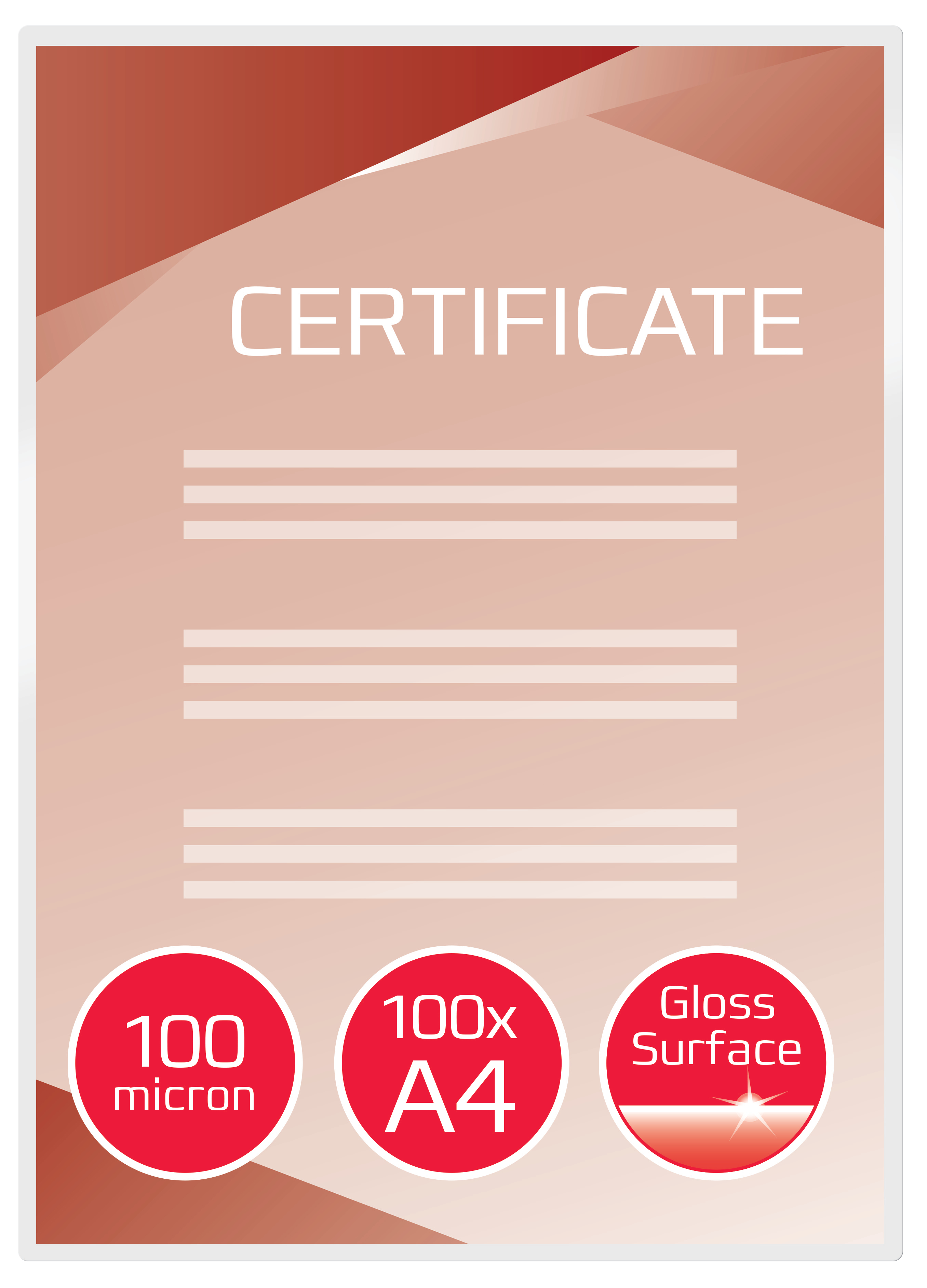 Ibico A4 Gloss Lamination Pouch 100 μm Thickness, 100 Per Pack Pack Quantity