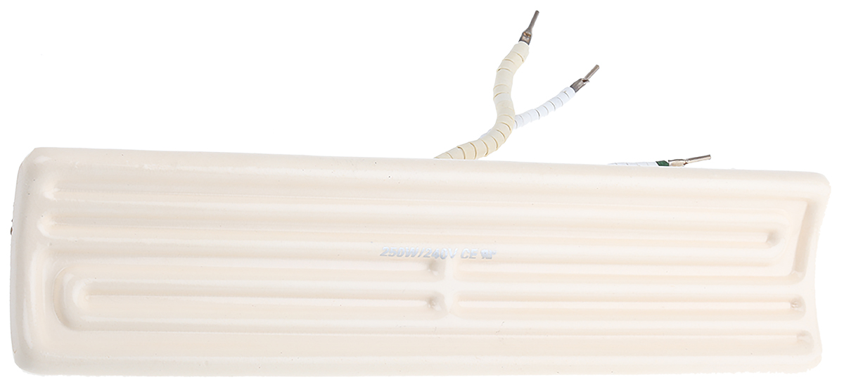 376-2650 RS PRO Ceramic Heating Element, 245 mm, 60 mm, Ceramic Heating Element, 250 W, 230V ac