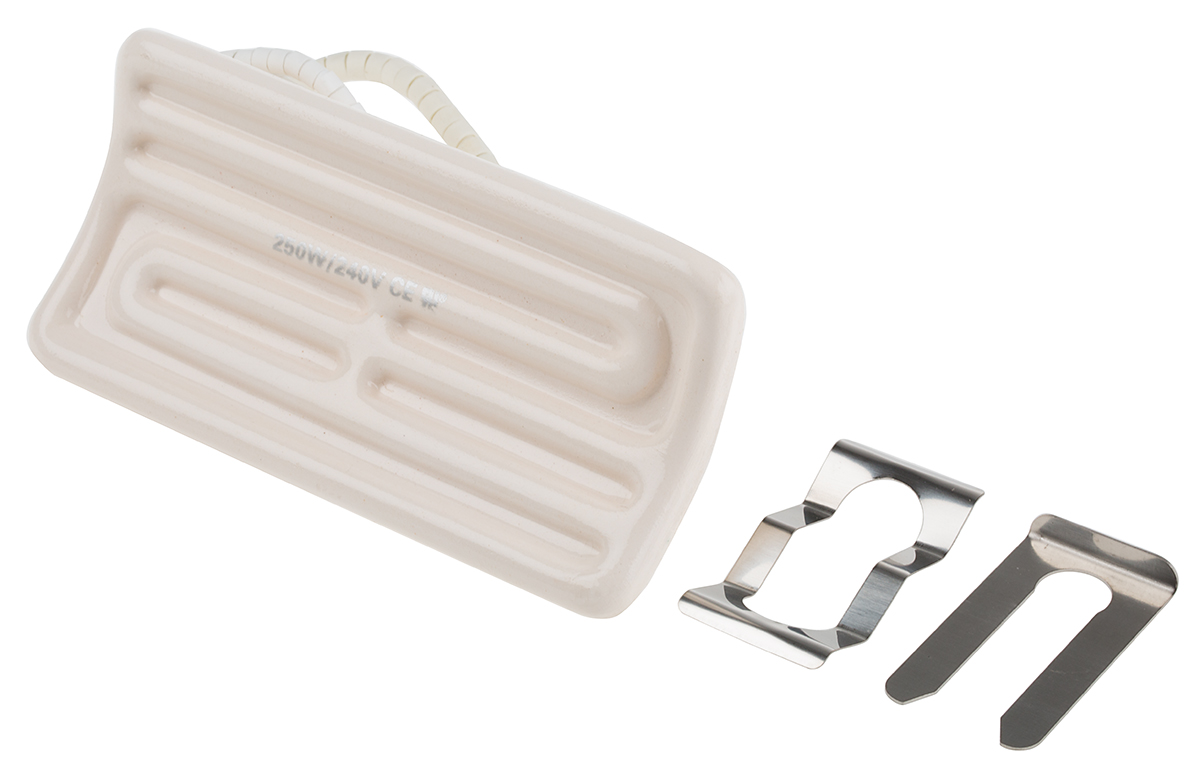 RS PRO Ceramic Heating Element, 245 mm, 60 mm, Ceramic Heating Element, 250 W, 230V ac