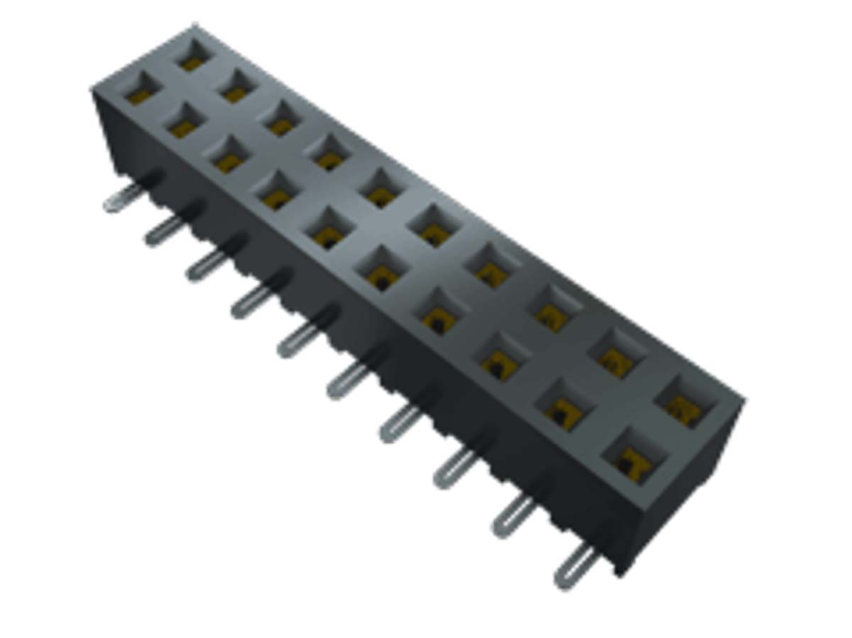 Samtec SMM Series Straight Surface Mount PCB Socket, 10-Contact, 1-Row, 2mm Pitch, SMT Termination