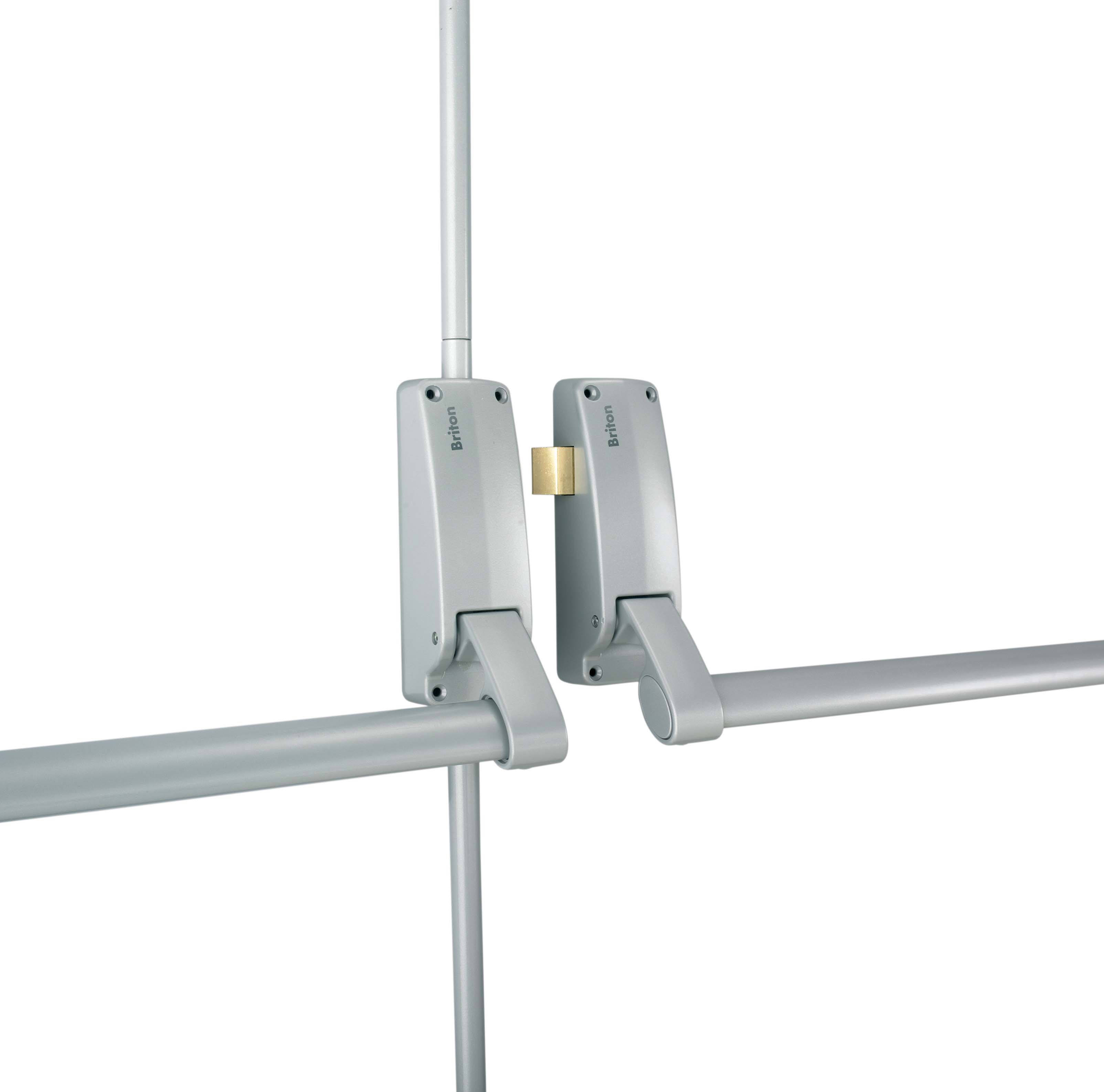 Briton Fire Door Push Bar, 2 Point Compatible with Double Doors Metal