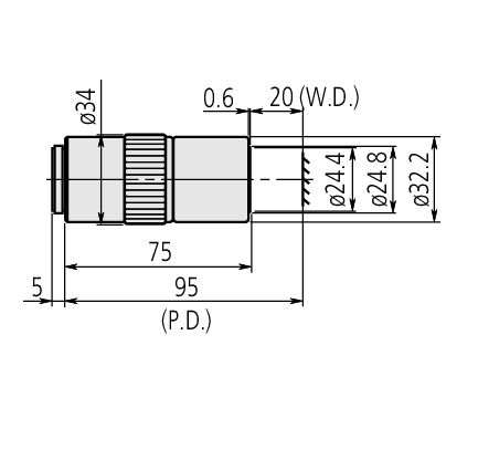 378-824-16 Mitutoyo Long Working Distance Lens, For Microscope