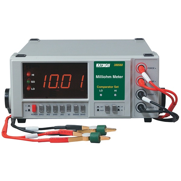 Extech 380560 Ohmmeter, 20 kΩ Max, 0.1 kΩ, Low Resistance