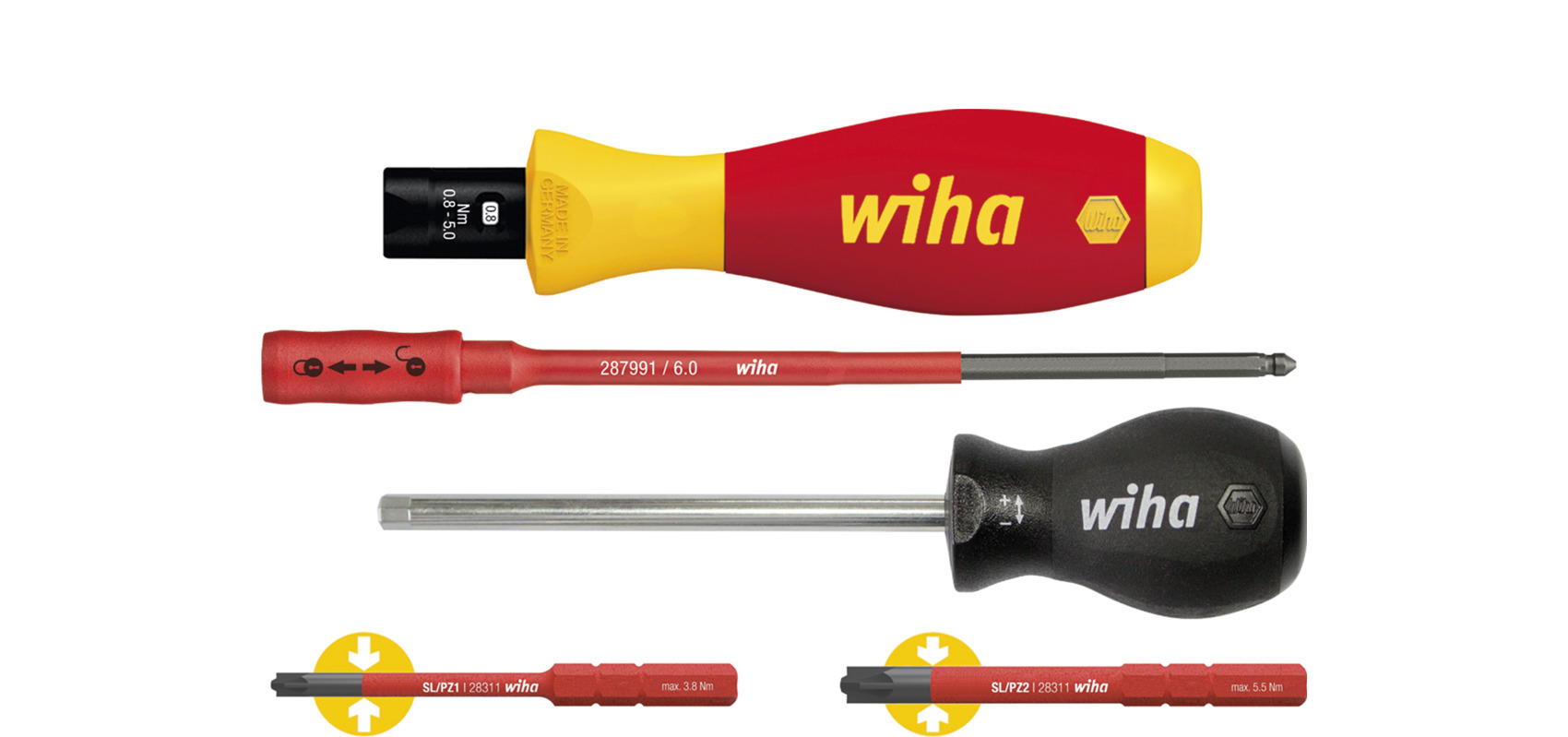Wiha Torque Screwdriver, 0.8 To 5.0 Nm, SL/PZ1 Drive, ±6 % Accuracy