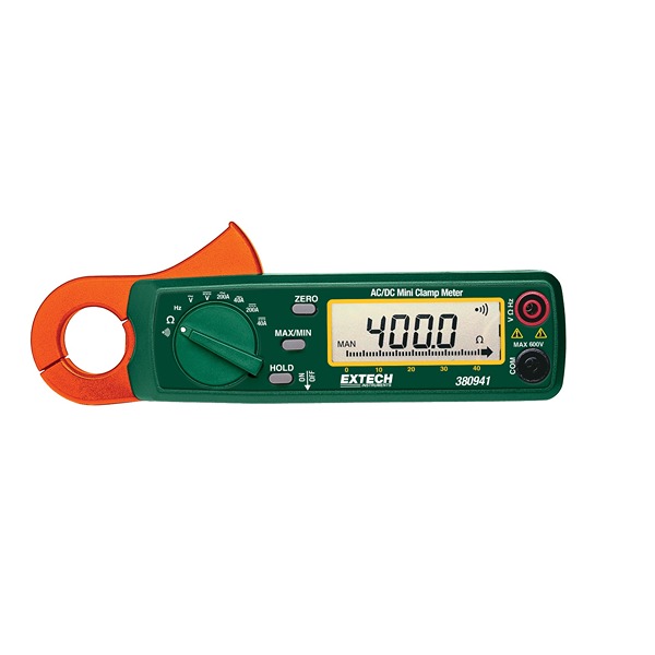 Extech 380941 Clamp Meter, 40 A 200 A ac 400 V dc 400 V ac CAT III