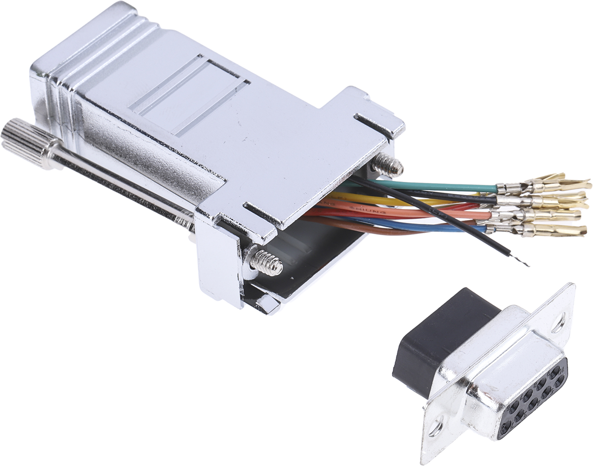 RS PRO D-Sub Adapter 9-Way D-Sub to Female Female RJ45 Female Female