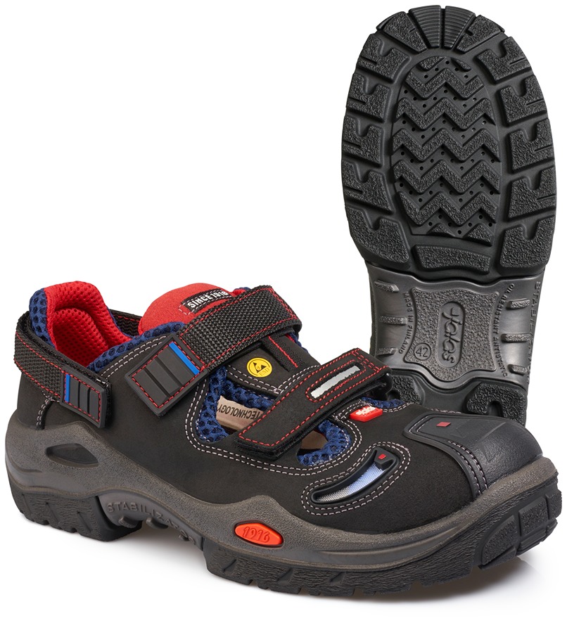Jalas 3820R Unisex Black, Blue, Red Aluminium Safety Shoes, UK 9, EU 43