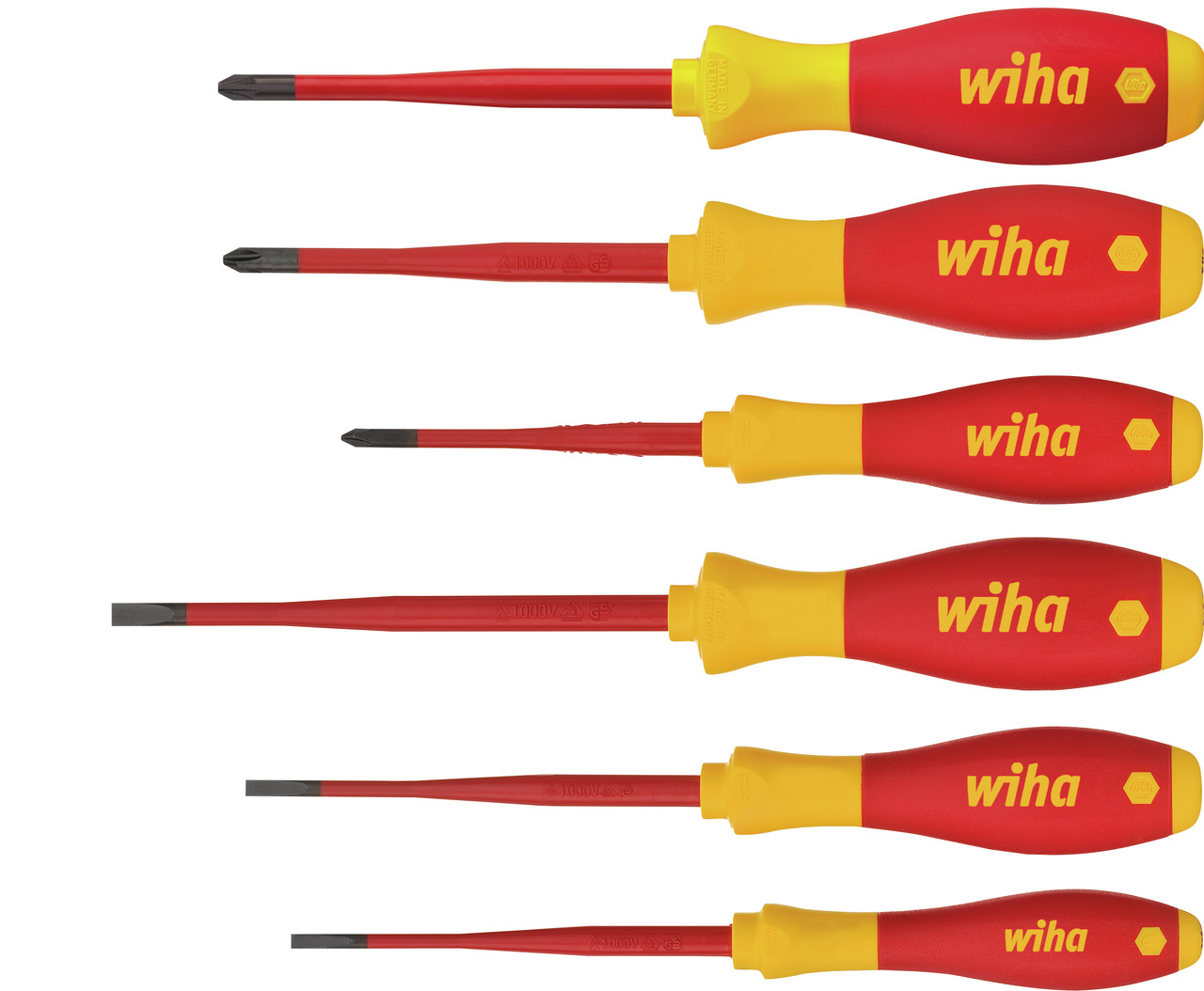 Wiha Phillips, Pozidriv, Slotted Insulated, 6-Piece