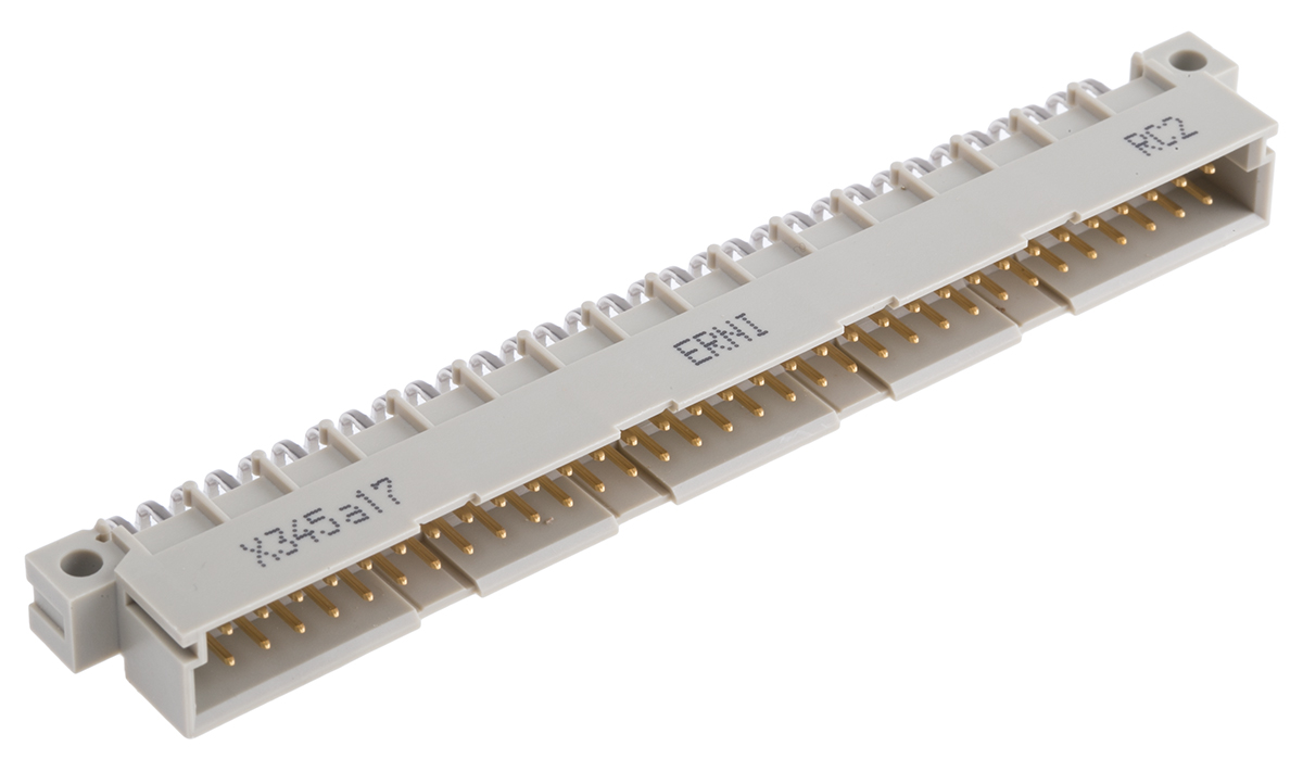 ERNI DIN 41612 64 Way 2.54 mm Pitch, Type Type B, Type Solder Class Class C2, 2 Row Male, Right Angle DIN 41612
