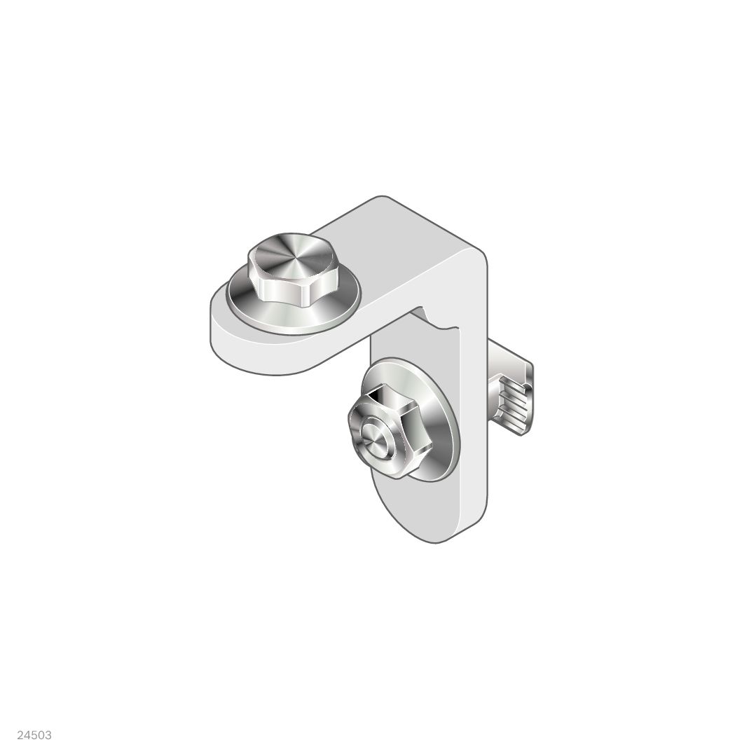 3842522481 Bosch Rexroth M8 Suspension Bracket, Connecting Component, Strut Profile 20 mm, Groove Size 10 mm