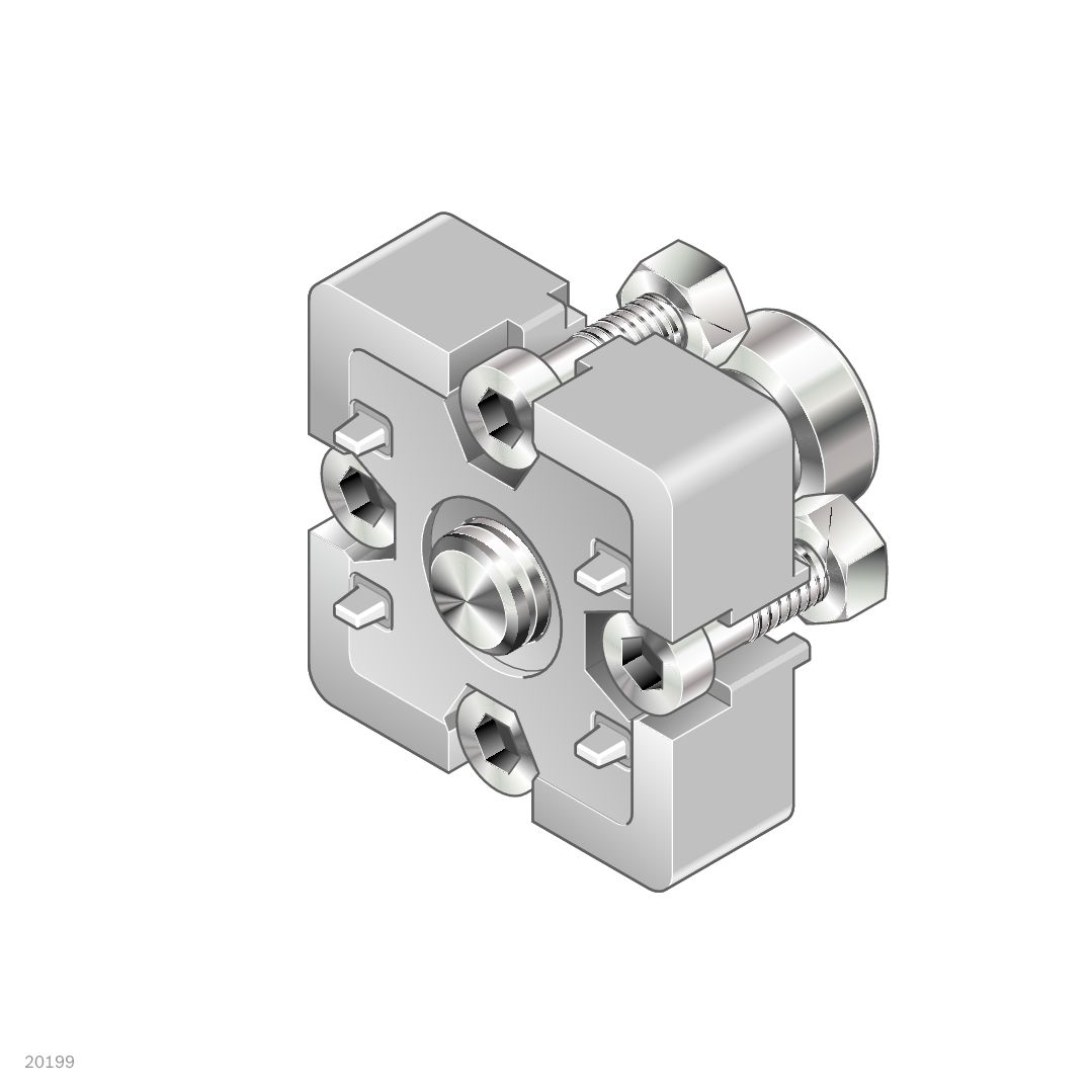 Bosch Rexroth M6M12 End Connector, Connecting Component, Strut Profile 45 x 45 mm, Groove Size 10 mm