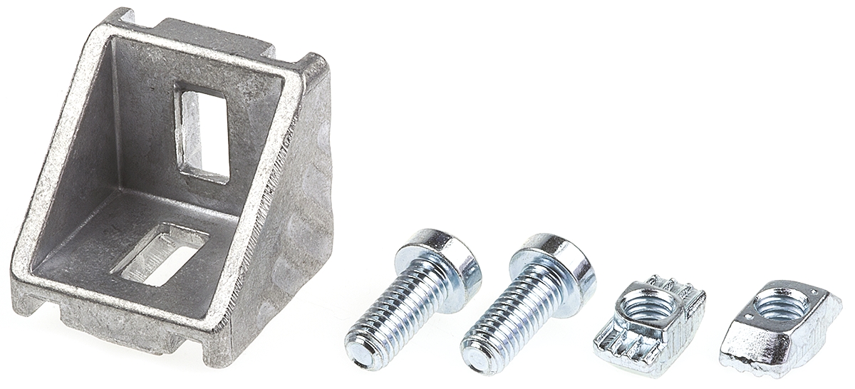 3842523528 Bosch Rexroth M6 Angle Bracket, Connecting Component, Strut Profile 30 mm, Groove Size 8 mm