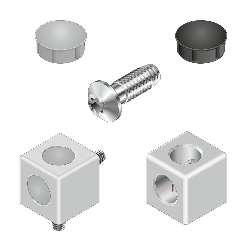 Bosch Rexroth 12 mm Corner Connector, Connecting Component, Strut Profile 45 x 45 mm, Groove Size 10 mm