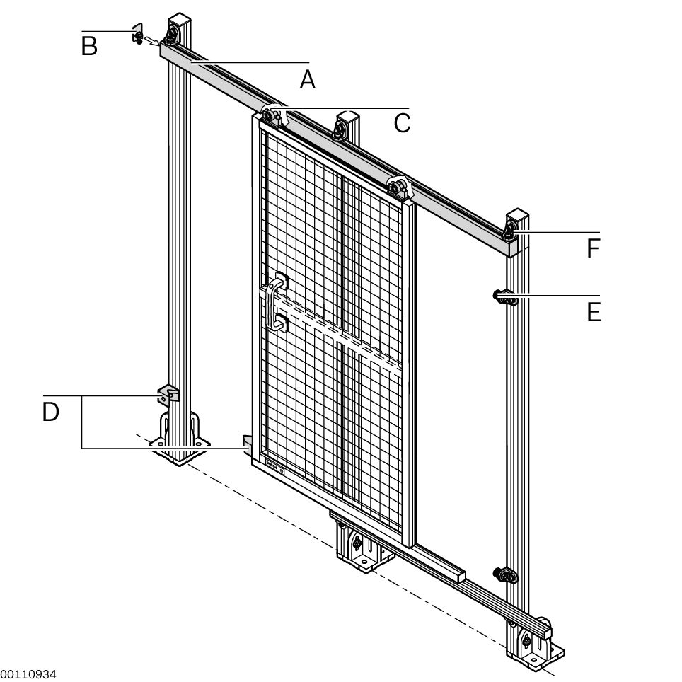 Bosch Rexroth Galvanised Steel Door Profile 10, 8 mm Slot, 10 mm Strut Profile
