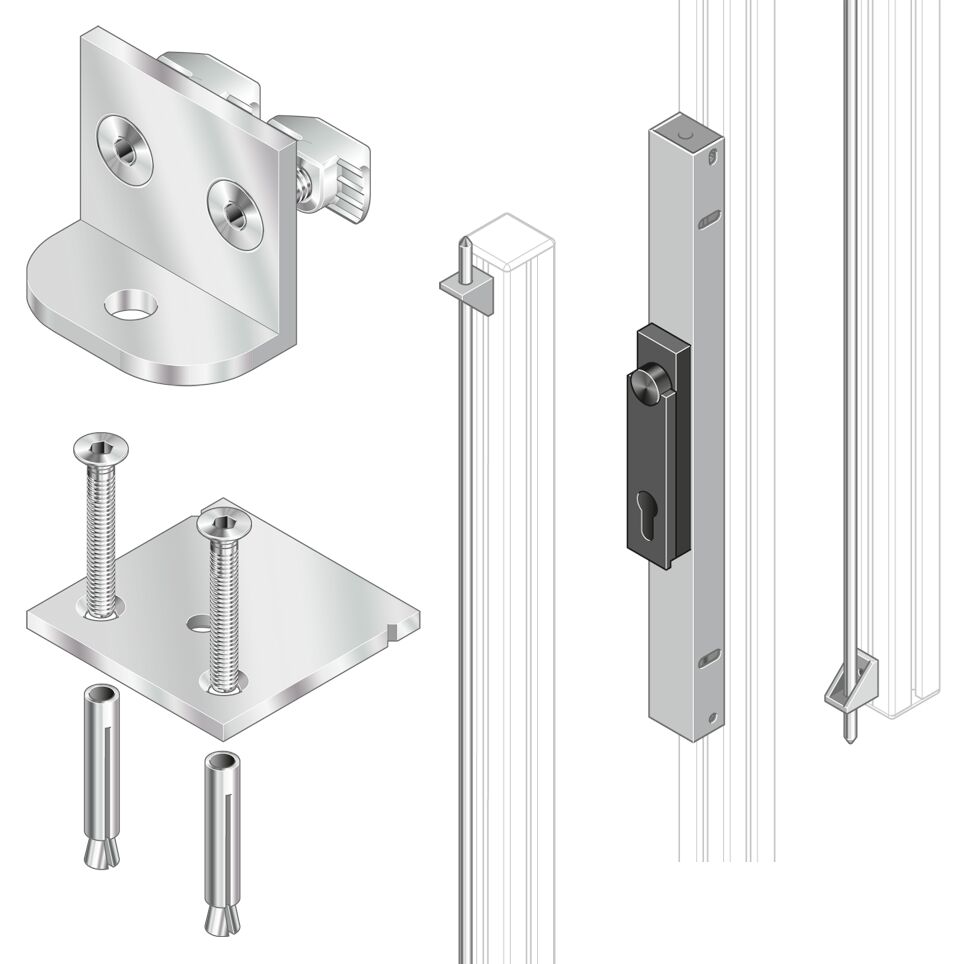 Bosch Rexroth Stainless Steel Grill Panel 10 mm Slot, 10 mm Strut Profile