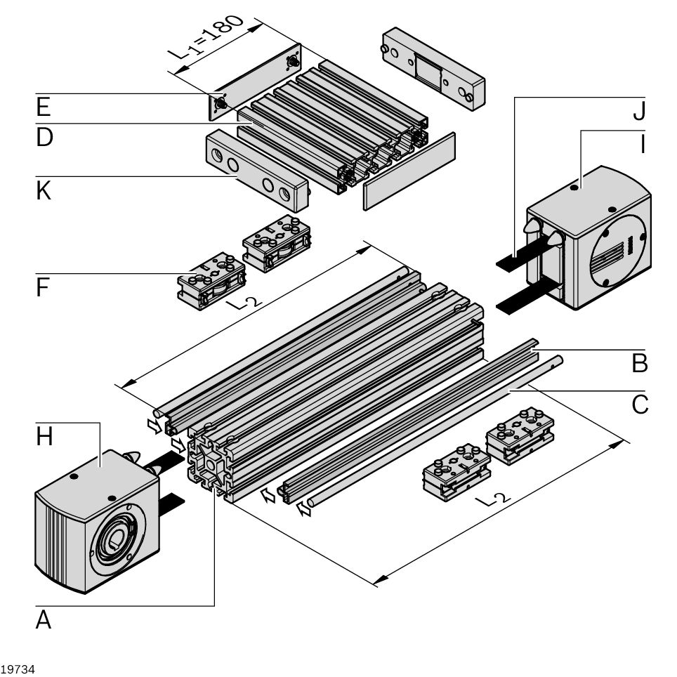 Bosch Rexroth Drive Head, Connecting Component, Strut Profile 90 x 90 mm