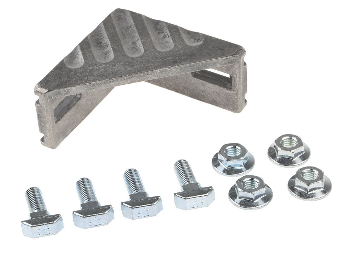 3842529386 Bosch Rexroth M8 Angle Bracket, Connecting Component, Strut Profile 40 mm, Groove Size 10 mm