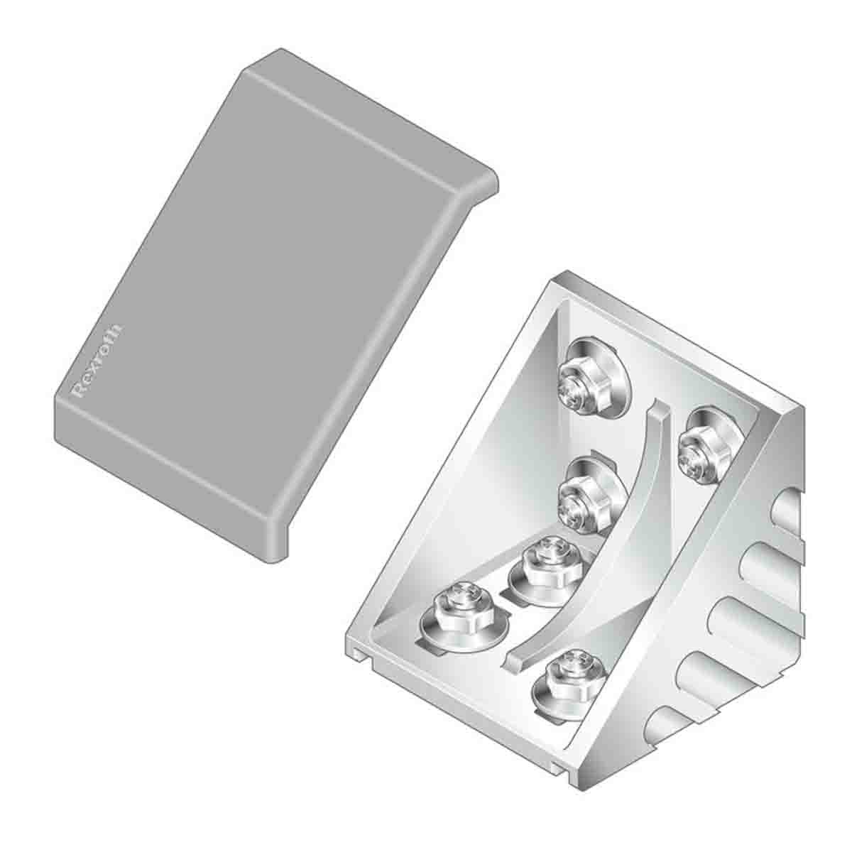 Bosch Rexroth M8 Angle Bracket, Connecting Component, Strut Profile 80 mm, Groove Size 10 mm