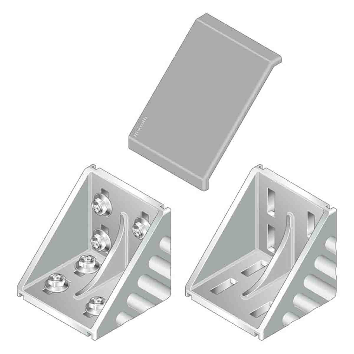 Bosch Rexroth M8 Angle Bracket, Connecting Component, Strut Profile 100 x 100 mm, Groove Size 10 mm