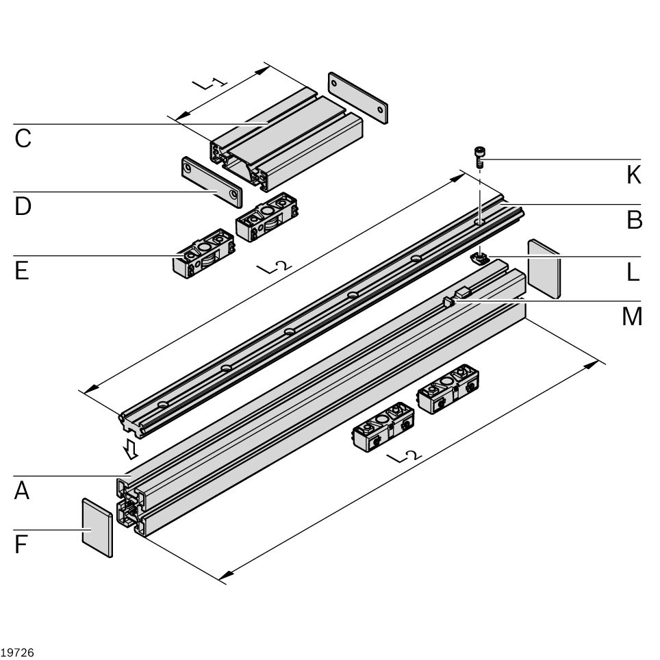 Bosch Rexroth Linear Guide Bearing 3842535662 LF6 Series, 3.6 kN Dynamic Load