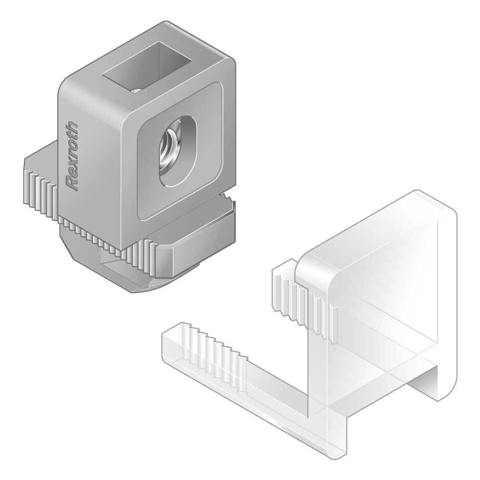 38425488323842184738 Bosch Rexroth Polypropylene Variofix Block 30 mm Slot, 8 mm Strut Profile