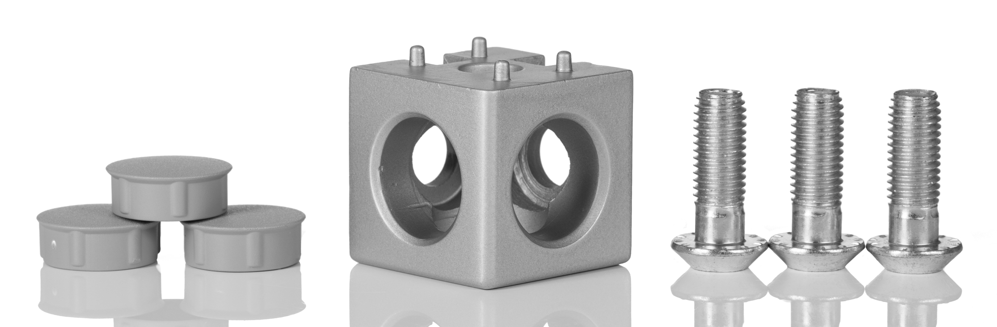 3842549869 Bosch Rexroth S12 Cube Connector, Connecting Component, Strut Profile 10 mm, Groove Size 10 mm