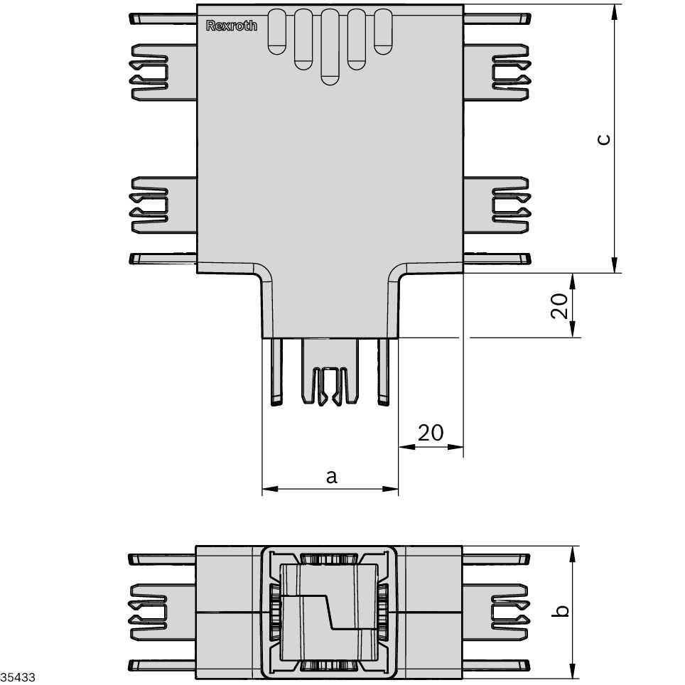 Bosch Rexroth Structural System Cable ManagementSlot 40 x 80 mm, Polypropylene, 80 mm L