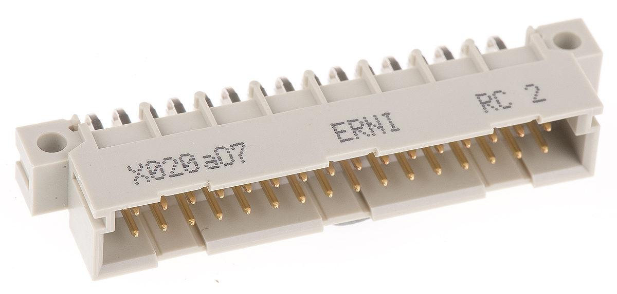 ERNI ERNIPRESS 32 Way 2.54 mm Pitch, Type B/2, Type Solder, 2 Row Male, Right Angle DIN 41612 Connector