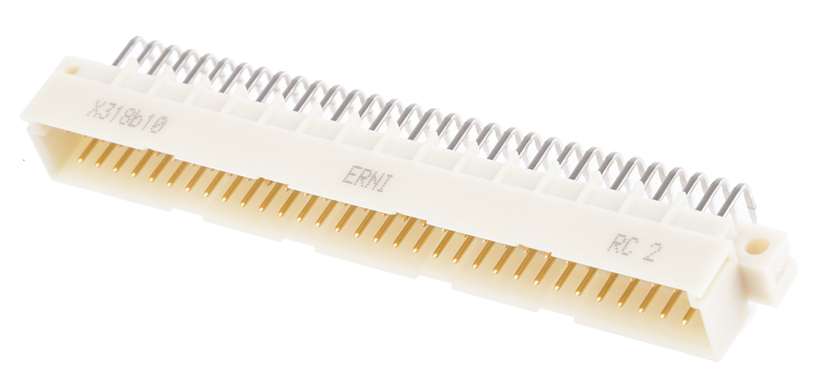 ERNI ERNIPRESS 64 Way 2.54 mm Pitch, Type C/2, Type Solder Class Class C2, 3 Row Male, Right Angle DIN 41612 Connector