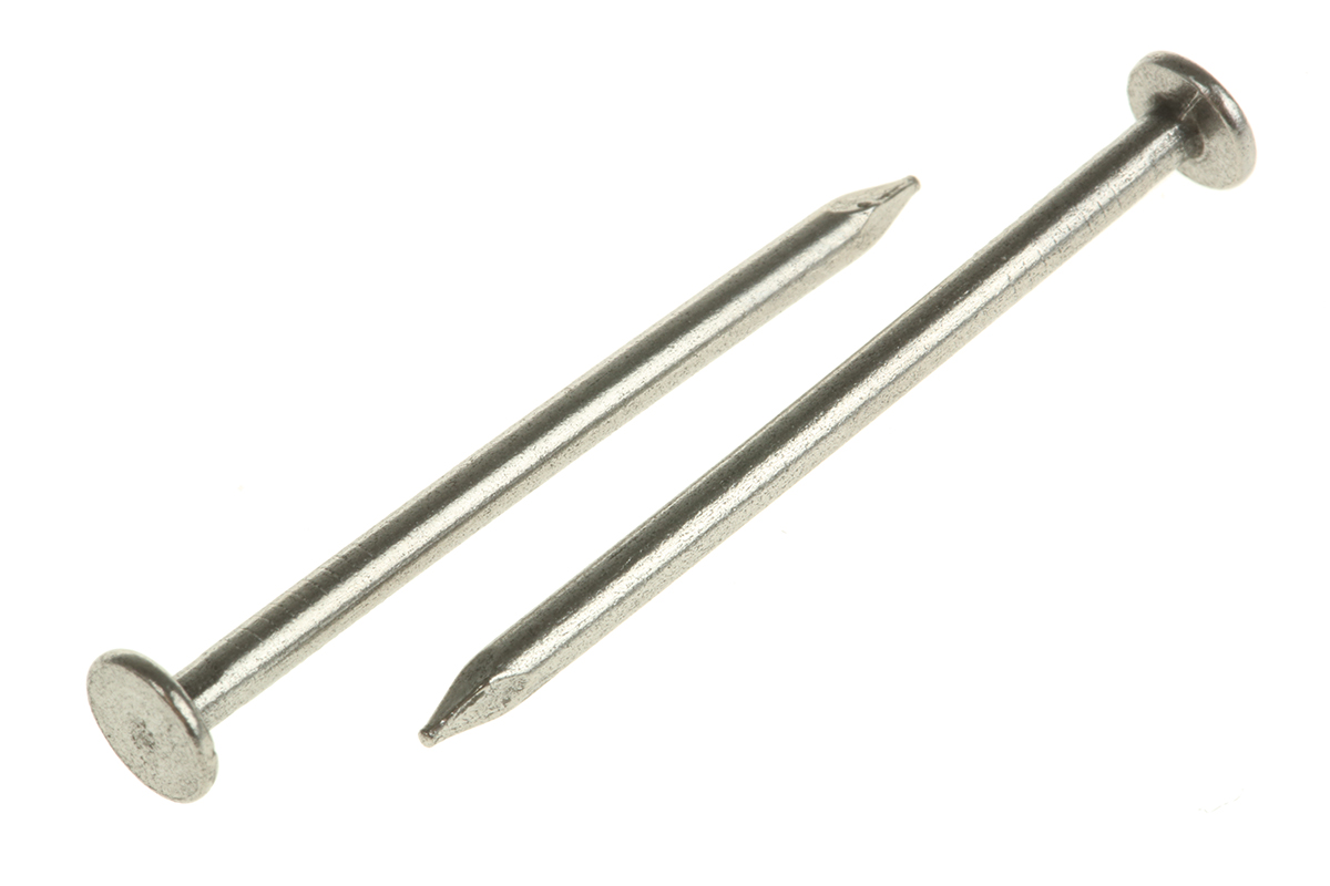RS PRO Bright Steel Round Nail; 40 mm x 2.36 mm; 500 g Bag